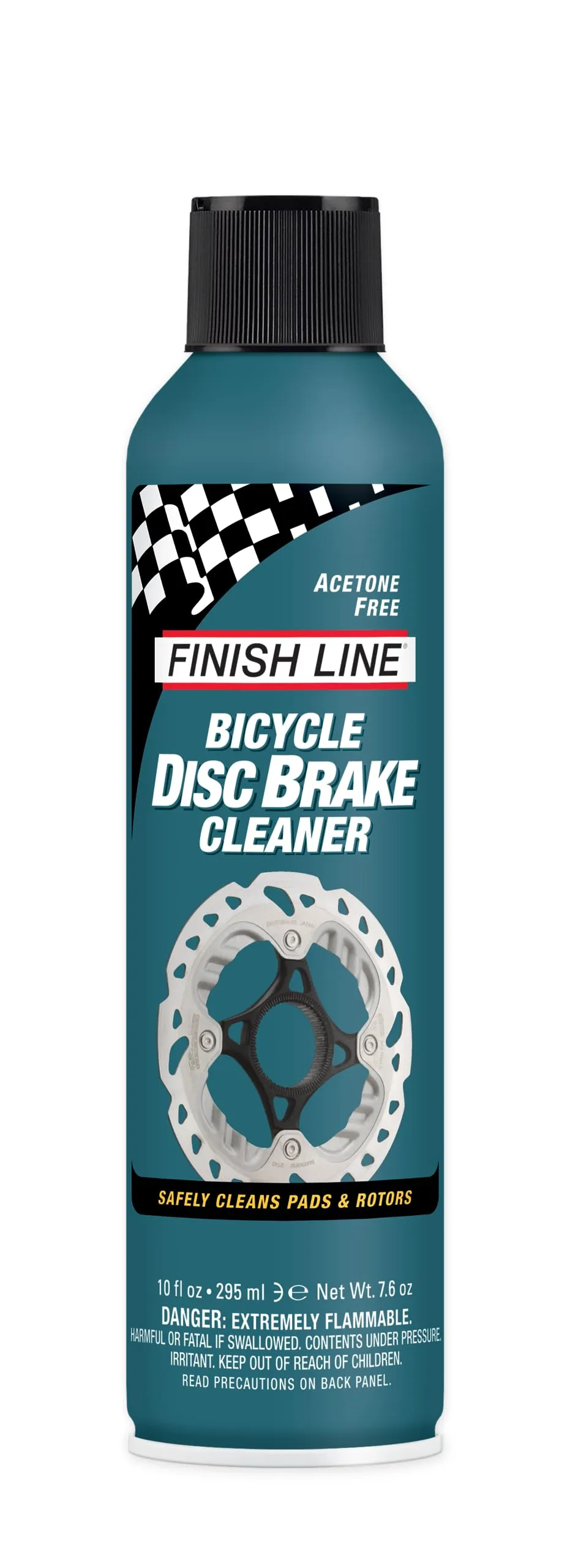 Finish Line Bicycle Disc Brake Cleaner 10 oz - Safe for Paint, Carbon, Plastic - Aerosol Gray