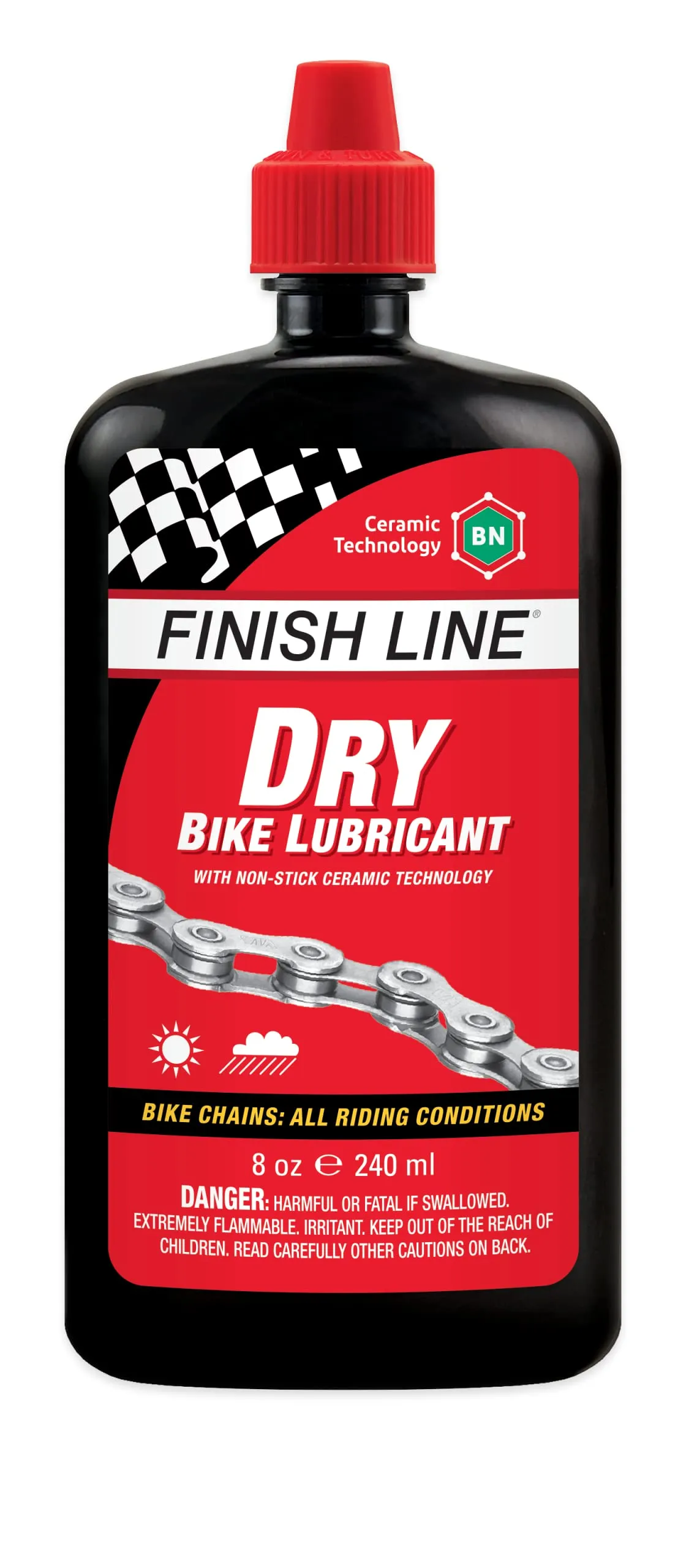 Finish Line Dry Bike Lubricant - Non-Stick Ceramic, 4oz - Versatile for All Cycling Conditions