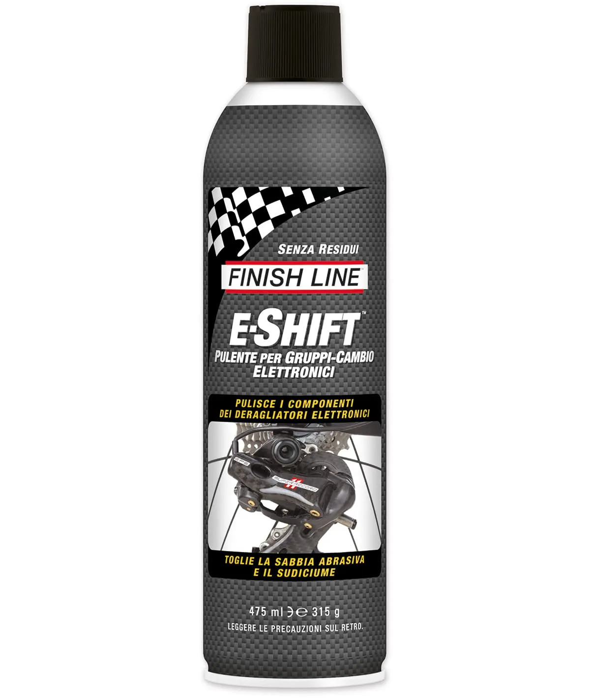 Finish Line E-Shift Electronic Groupset Cleaner Aerosol - Fast-Drying, Residue-Free Degreaser