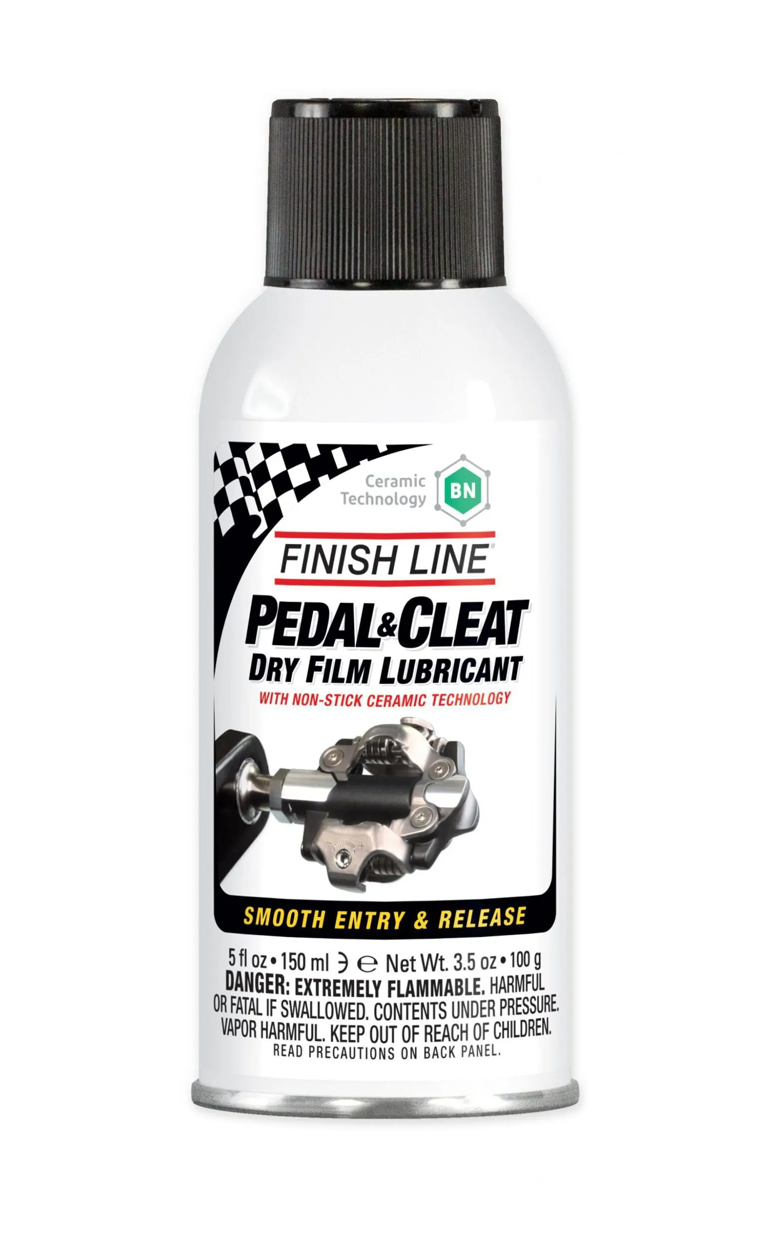 Finish Line Pedal & Cleat Lubricant Aerosol, 5Oz - Smooth Engagement, No Oily Residue, Ceramic Tech