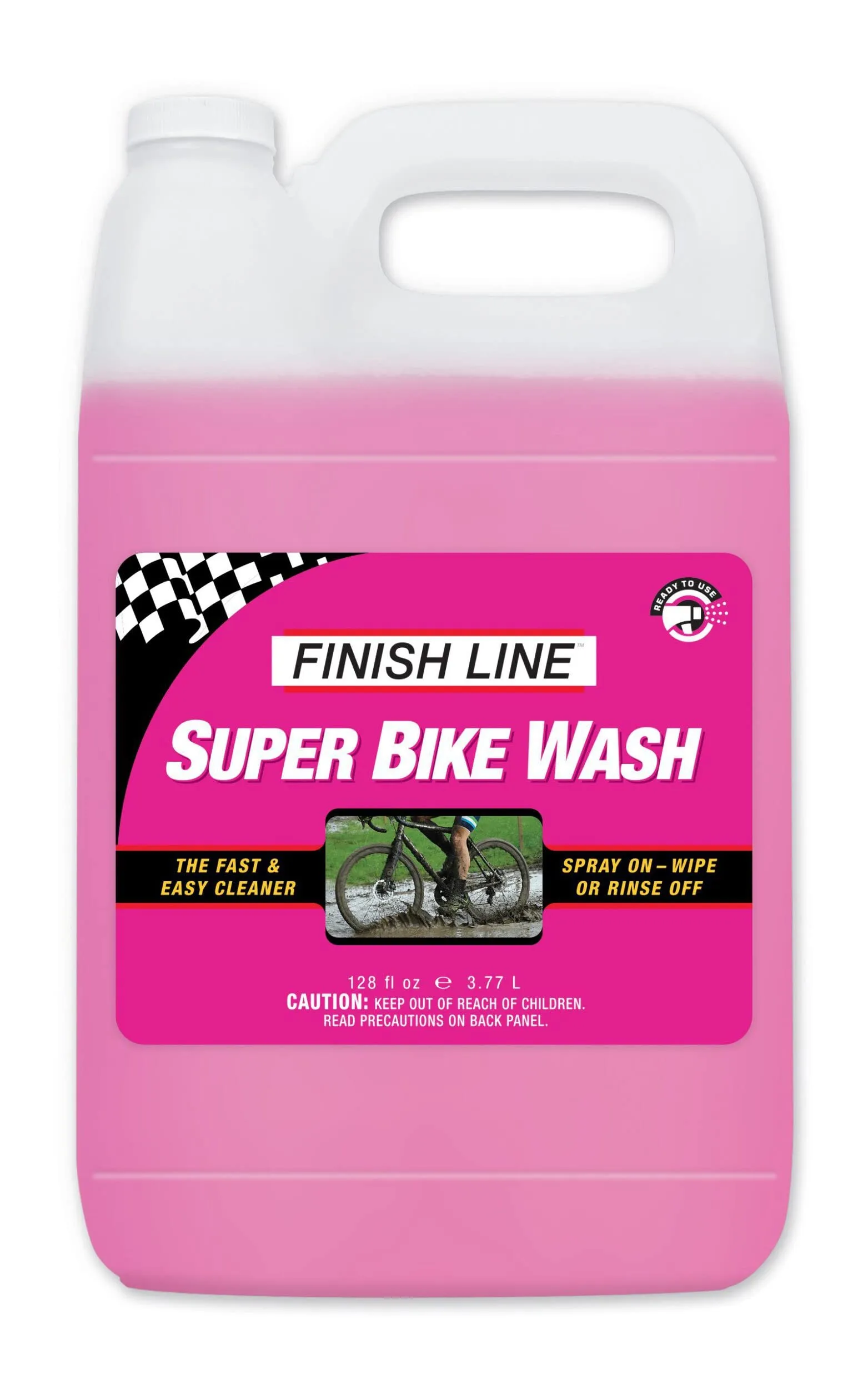 Finish Line Super Bike Wash Cleaner Concentrate 1 Gallon - Makes 8 Gallons, Biodegradable, Non-Toxic