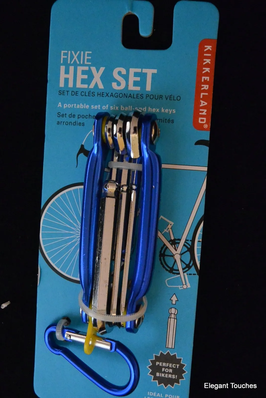 Fixie 6 in 1 Hex Set Bike Tool - Portable Blue Tool with Carabiner & 6 Metric Hex Keys