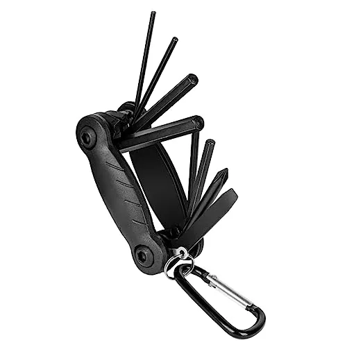 Folding Metrisc Repair Tool - Multifunction Bike Repair Tool with 6 Tools, Portable Wrench