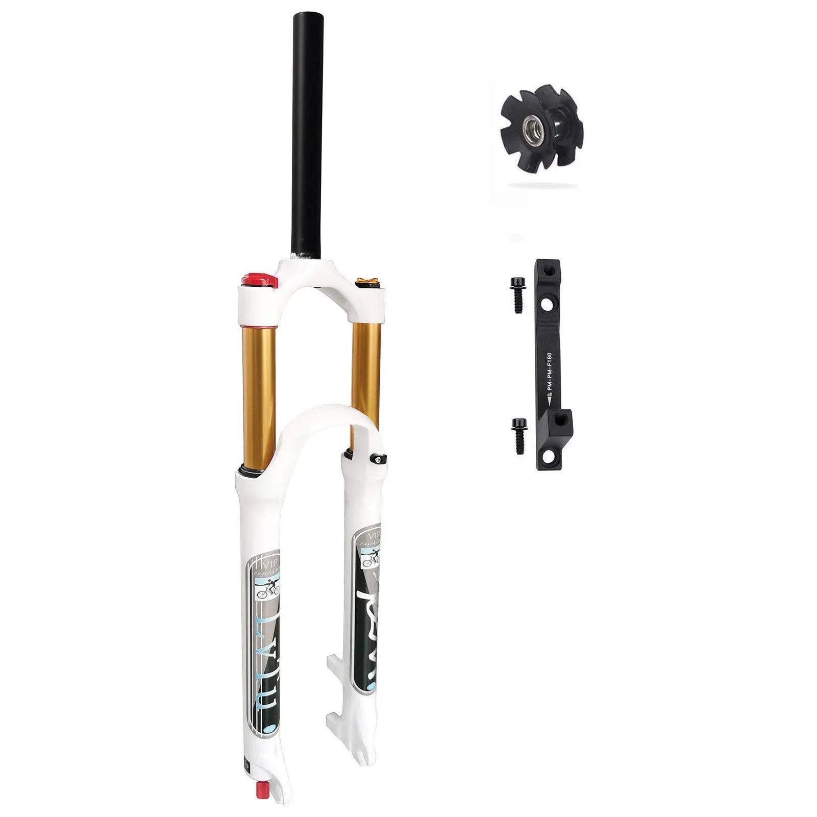 Front Fork 26/27.5/29' Travel 140mm Air Suspension Forks with 180mm Disc Brake Adapter