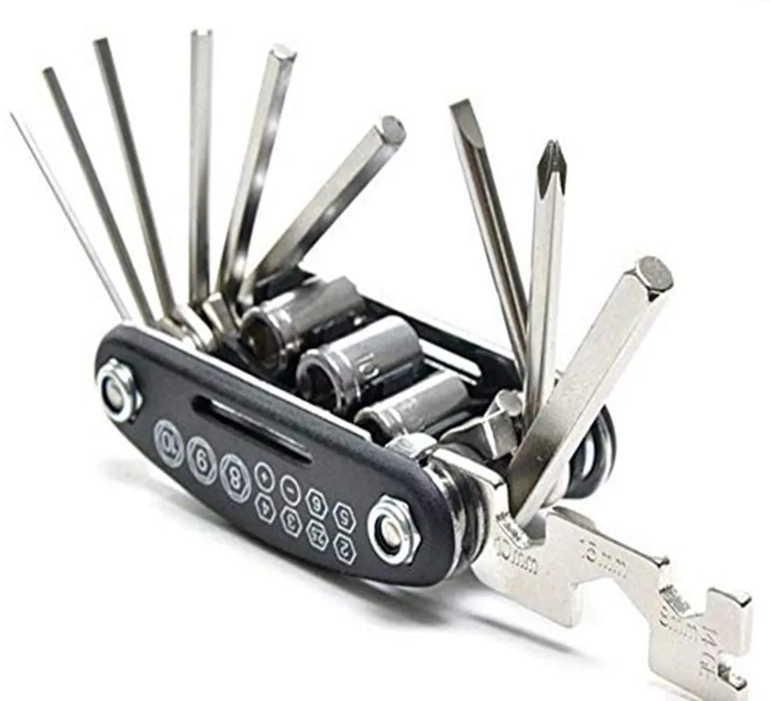 GBIS Portable 16 in 1 Multi-Function Bike Repair Tool Kit for Mountain and Road Bikes