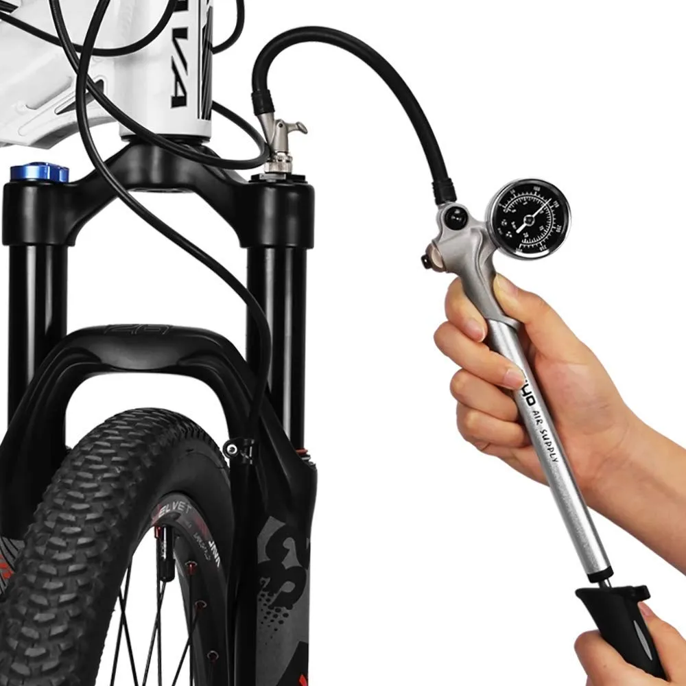 GIYO High Pressure Shock Pump 300 PSI for Fork & Rear Suspension with Lever Lock No Air Loss
