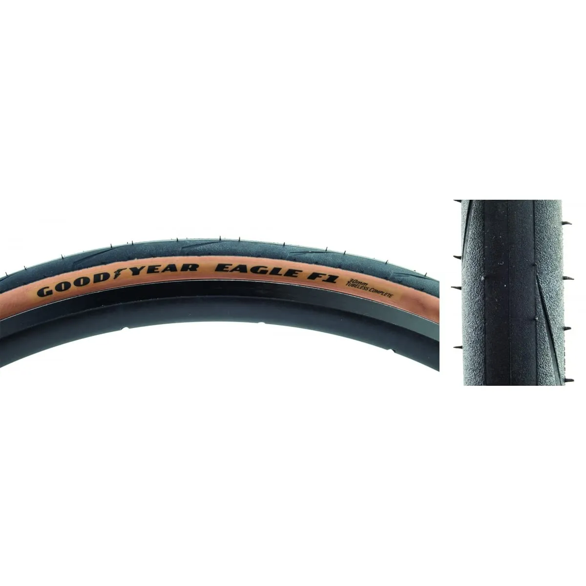 Goodyear Eagle F1 Bike Tire - 700 x 30, Tubeless, Folding, Tan - High Performance & Durability
