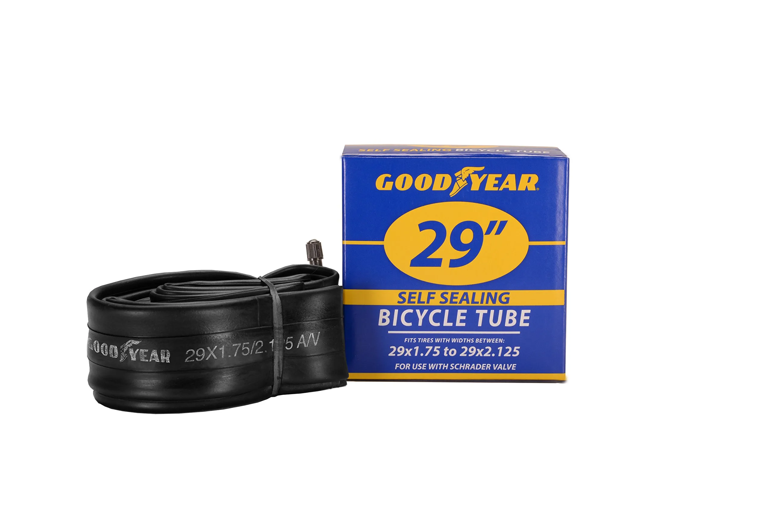 Goodyear Self-Sealing Bicycle Tube 29-inch, Fits 1.75-2.125 Tires, 60mm Schrader Valve, Durable