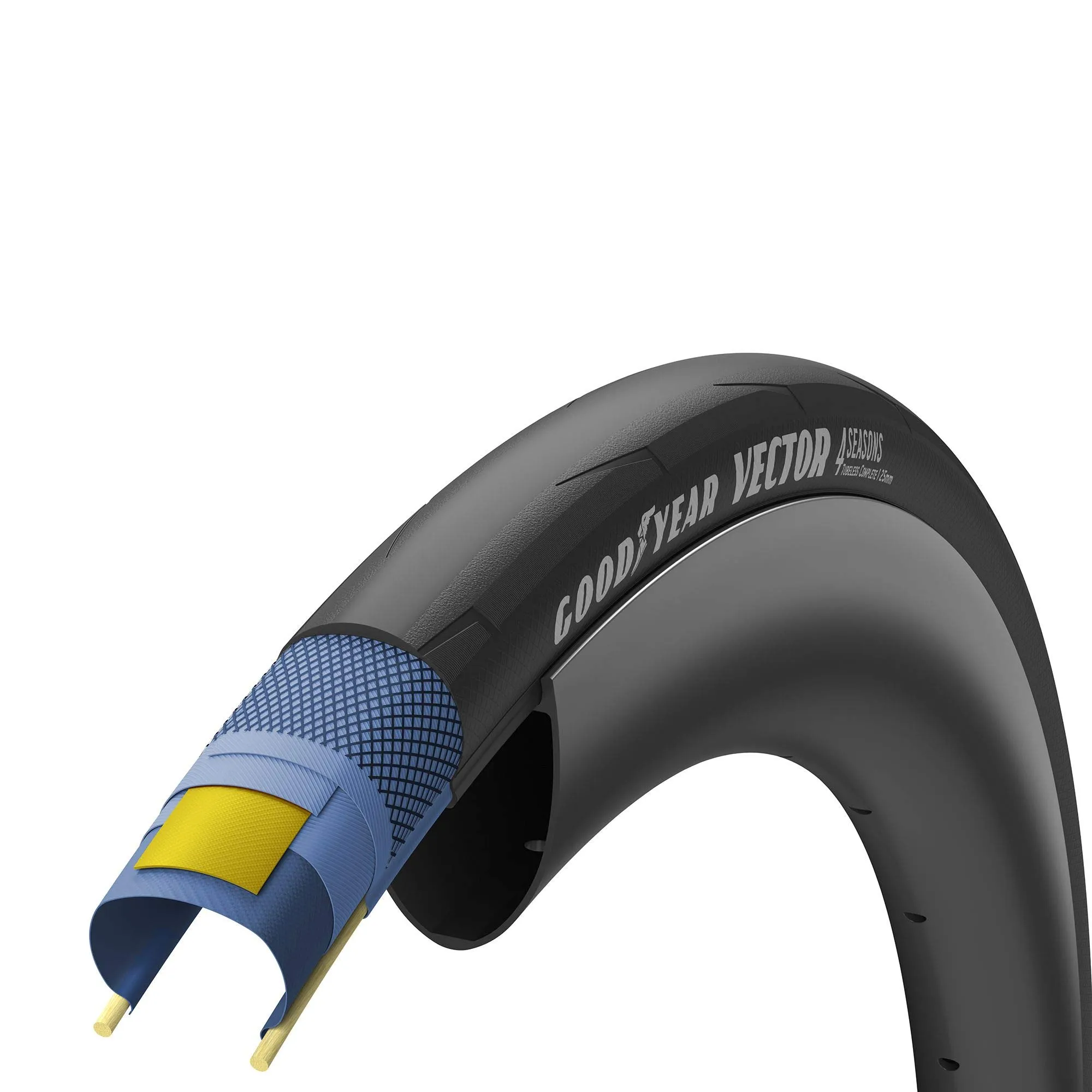 Goodyear Vector 4Season Tubeless Tire Black 700 x 30mm - Ultra High-Performance All-Season Tire