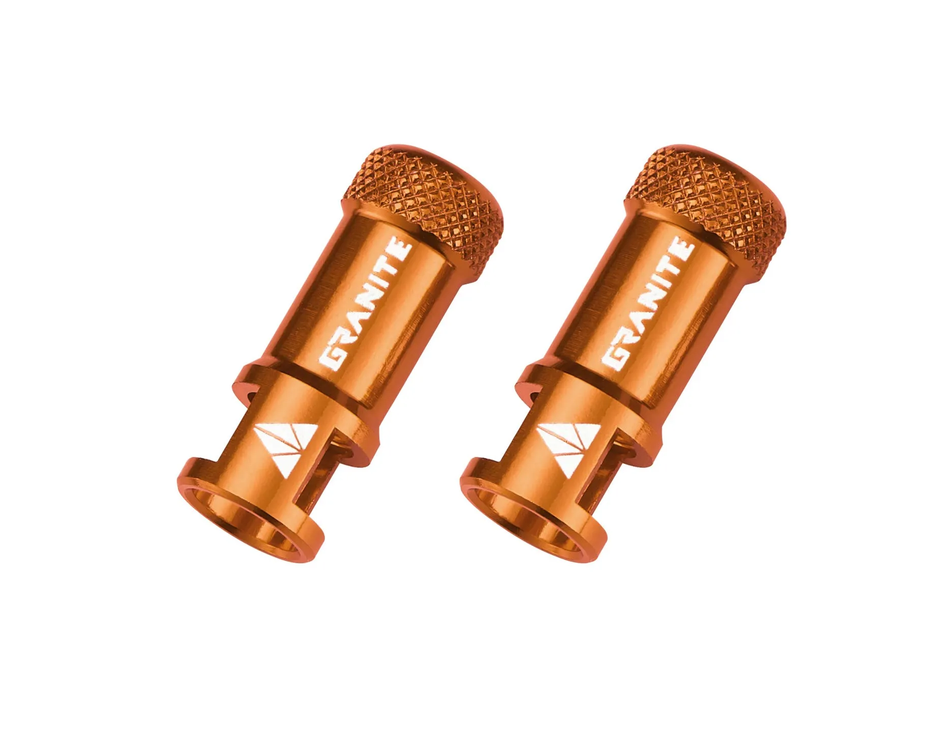 Granite Juicy Nipple Valve Cap - Orange - Durable Alloy with Core Removing Function for Bikes