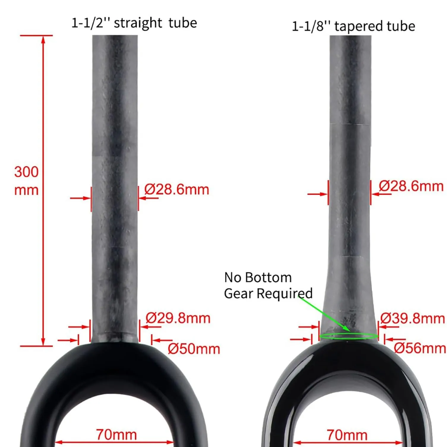 Carbon Gravel Fork 1-1/8 Straight/Taper Tube Disc Brake 700C Road Bicycle Forks