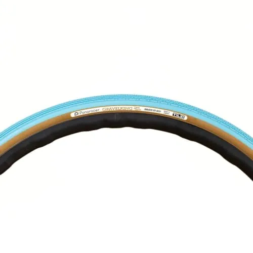 GRAVELKING Folding Bicycle Tire 700x38C Turquoise Blue/Brown - Ideal for Gravel, Dirt & Pavement