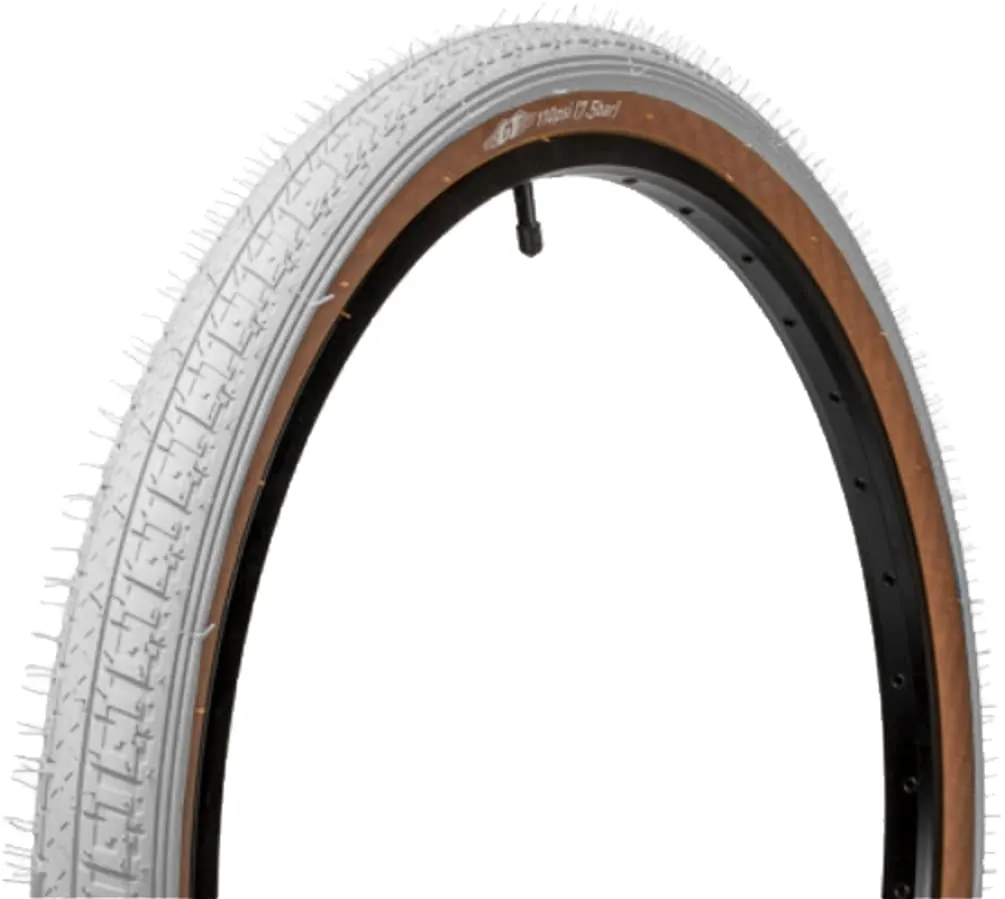 GT LP-5 20x1.75 Heritage Tire in White/Tan - Smooth Rolling with GT Tread for Trails & Roads