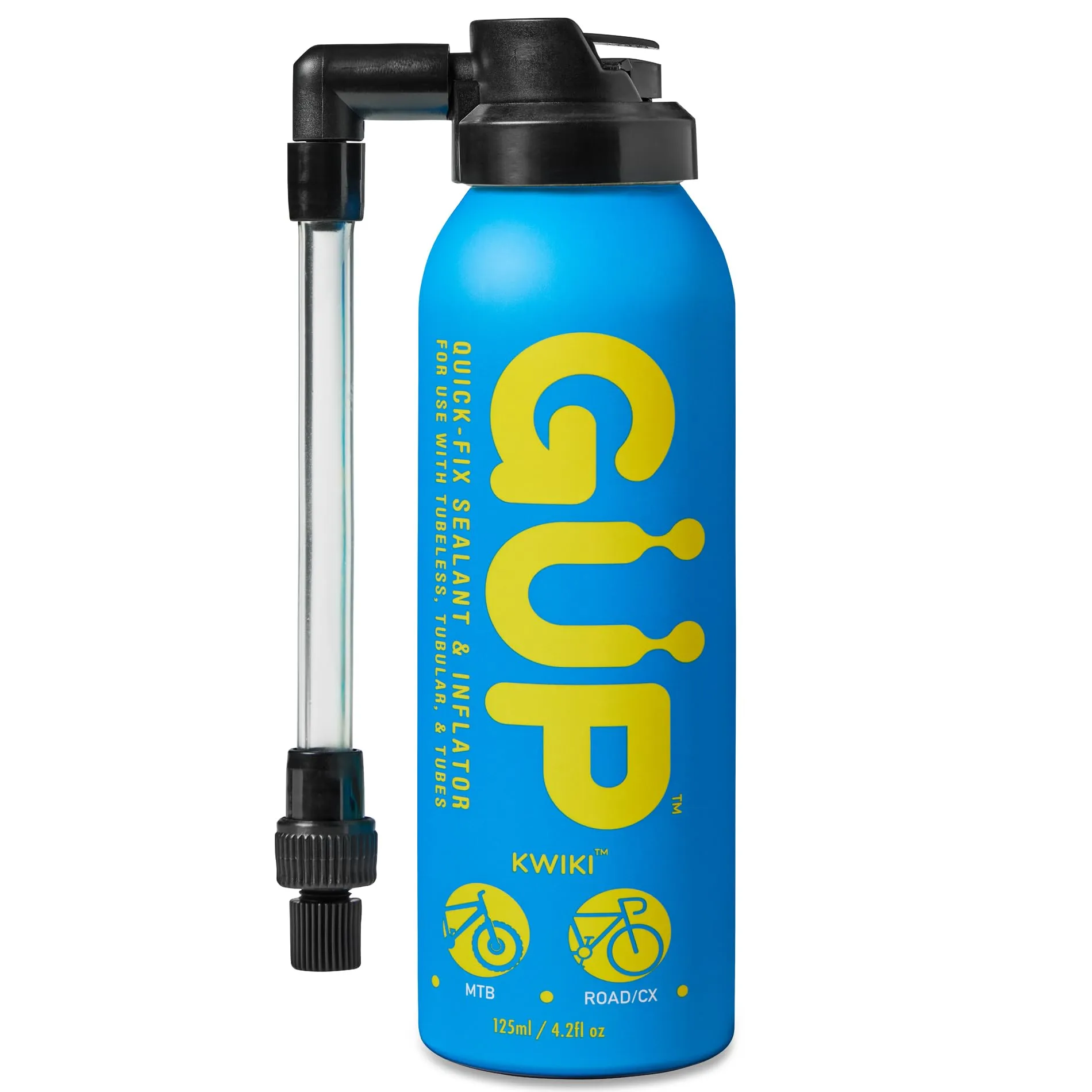 GUP Kwiki Quick Fix Tire Sealant & Inflator for Mountain, Road, and Gravel Bikes - 125ml