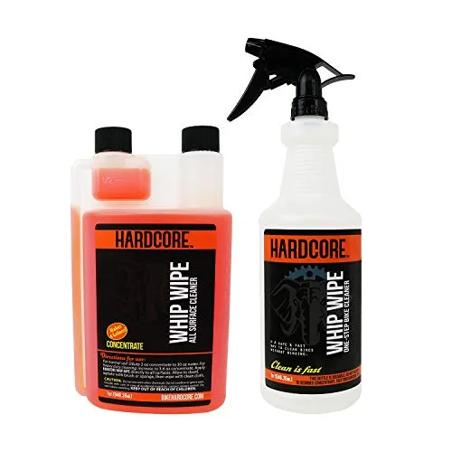 Hardcore Whip Wipe Pro Kit - Ultra Concentrated All Surface Bike Cleaner 32 OZ (Makes 4 Gallons)