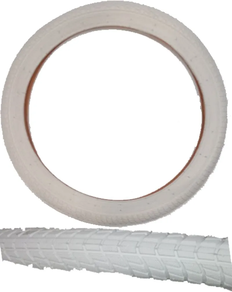 Haro Shredder 20x2.125 White Tire - Smooth Rolling, Nylon Breaker, Max PSI 40, Excellent Traction