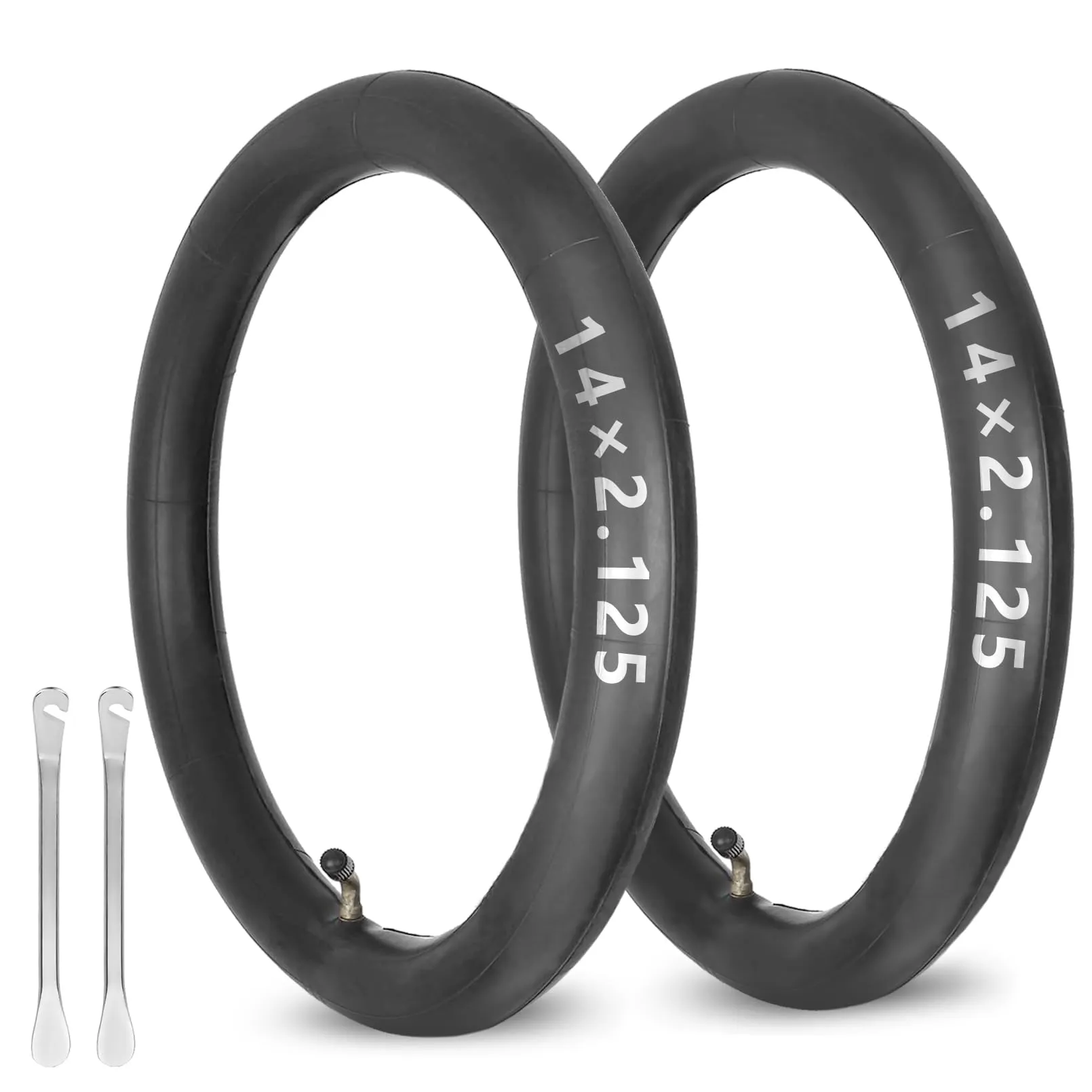 Heavy-Duty 14' Inner Tube 2-Pack with Steel Tire Levers for Electric Scooters and E-Bikes