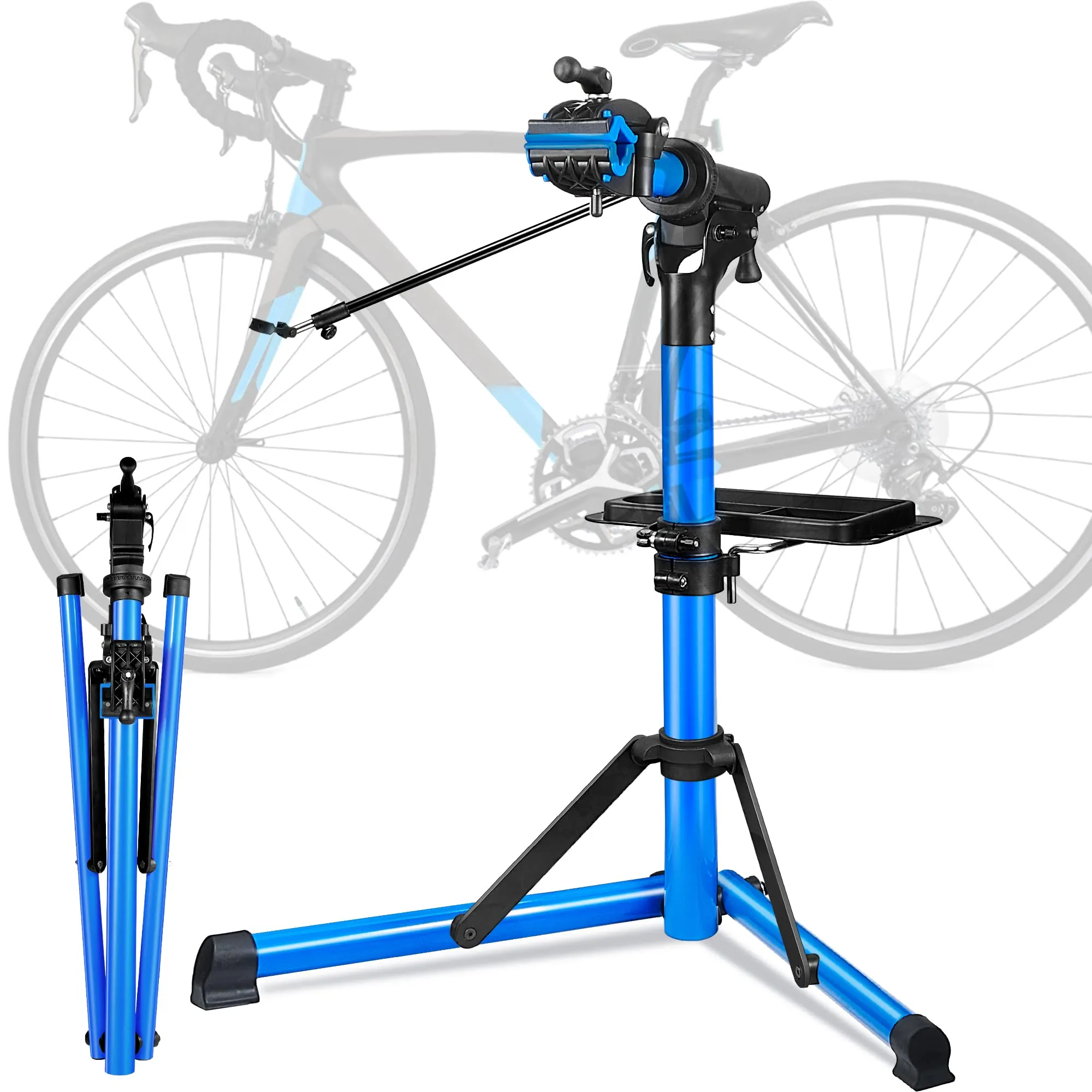 Heavy Duty Bike Repair Stand - 110 lbs Capacity, Portable Aluminum Workstand for All Bikes