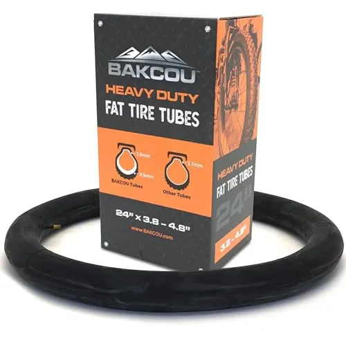 Heavy Duty Fat Tire Tube by Bakcou - Military-Grade Butyl Rubber, 3.5mm, for Electric & Mountain Bikes