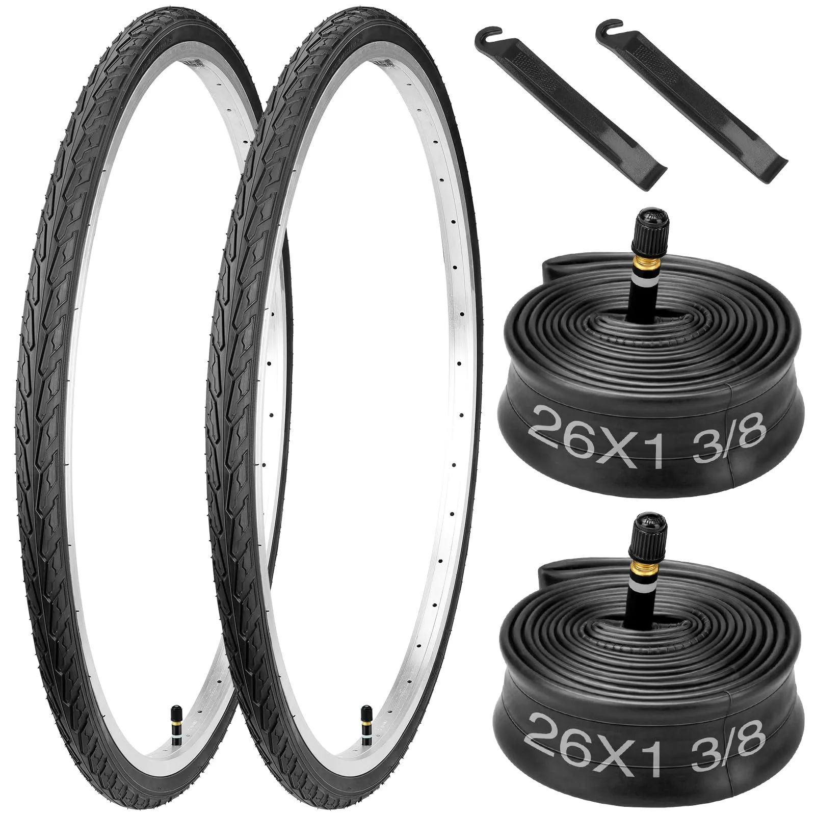 High-Performance 26x1 3/8 Bike Tires with Tubes & Levers - Vershin Quality for Smooth Urban Rides