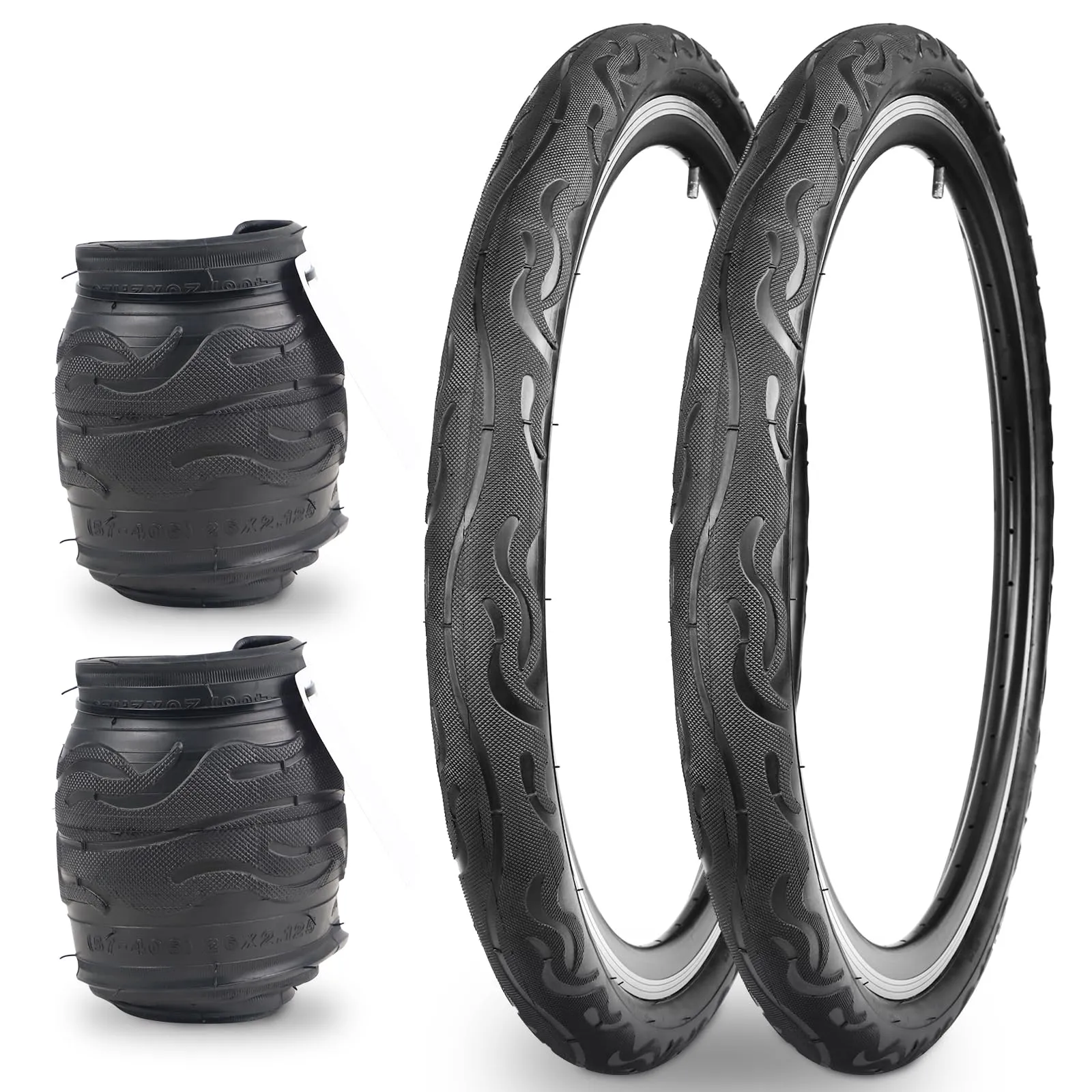 High-Performance Folding Mountain Bike Tires 20'x2.125' - Non-Slip, Durable, Easy Installation, 2-Pack