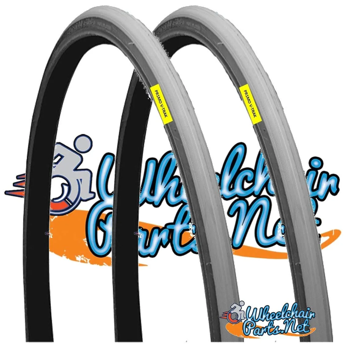 High Performance 590mm (26x1) Primo Tires in Grey - Pair of 2, C1025 Tread, Max 100 PSI