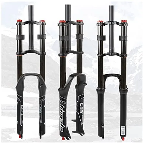 HIMALO 26 Inch Air Suspension Fork for Mountain Bikes - Adjustable Rebound & Manual Lockout, Black