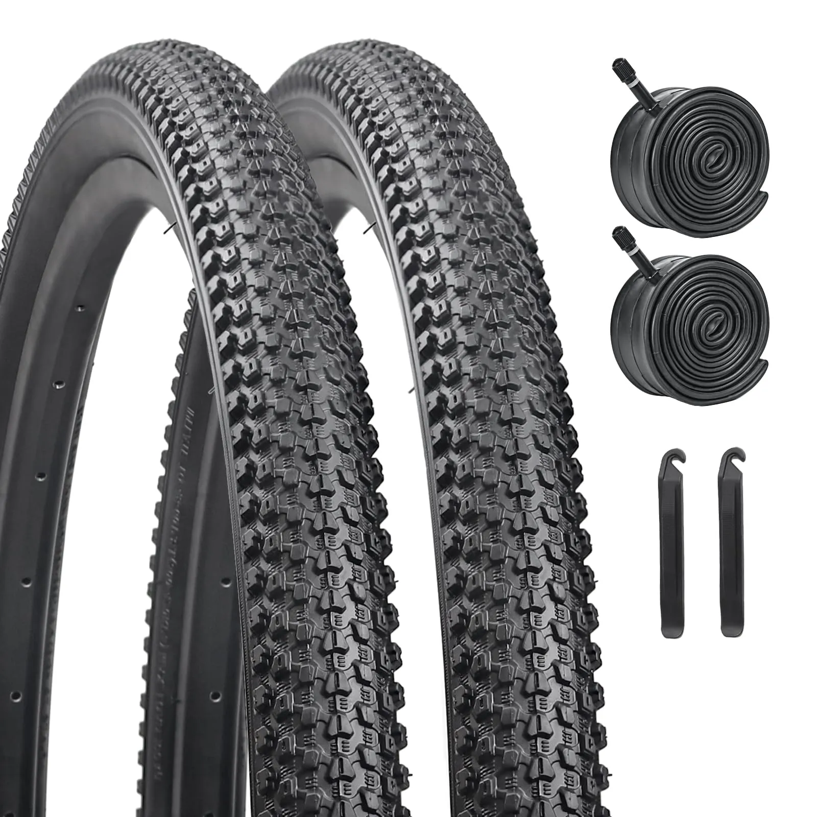 HUIOK 26x2.125 Mountain Bike Tires Replacement Kit - 2 Pack with Tubes & Levers for Ultimate Performance