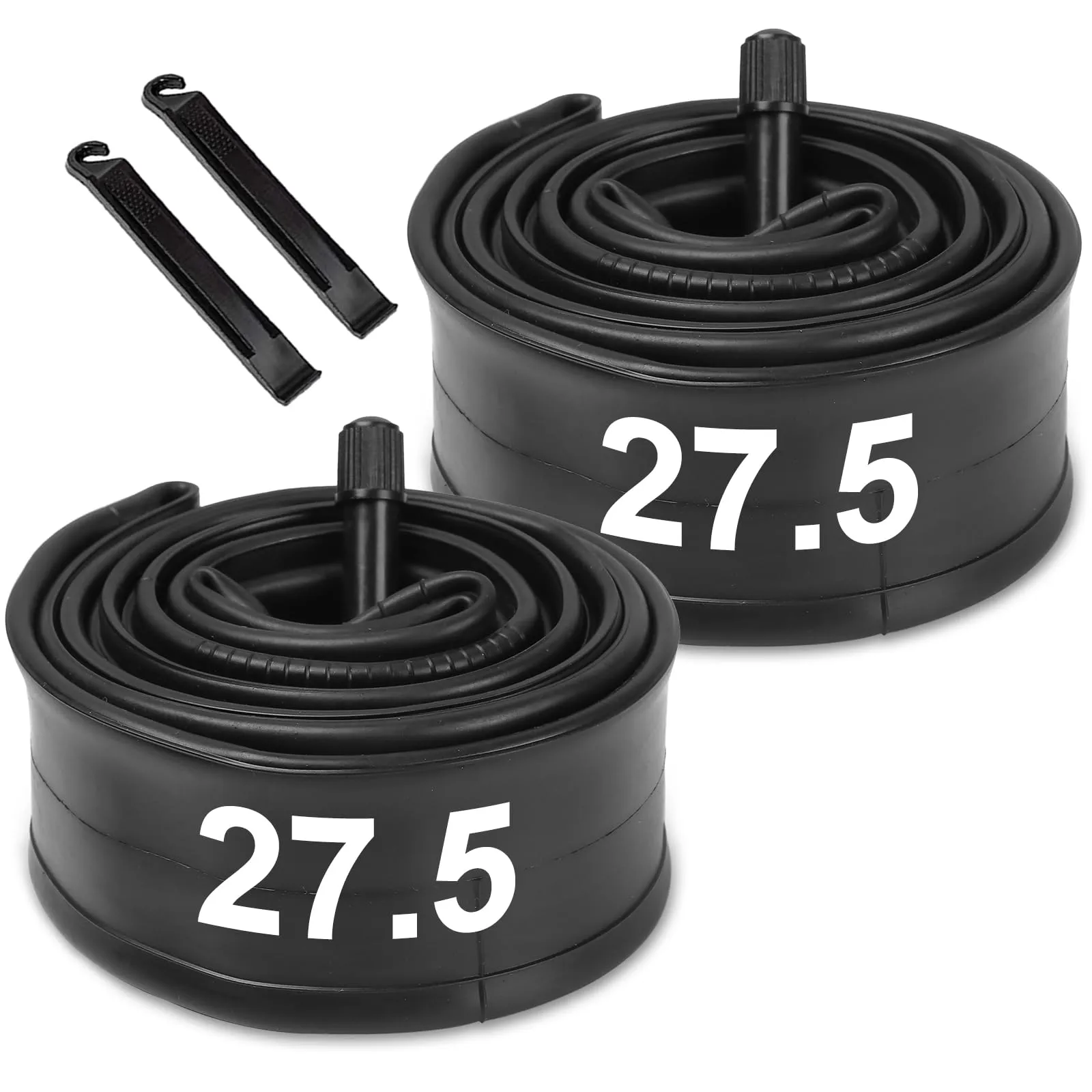 Hycline 2-Pack Bike Inner Tubes 27.5'x1.75-2.125, Premium Butyl Rubber, Puncture Resistant, Schrader Valve