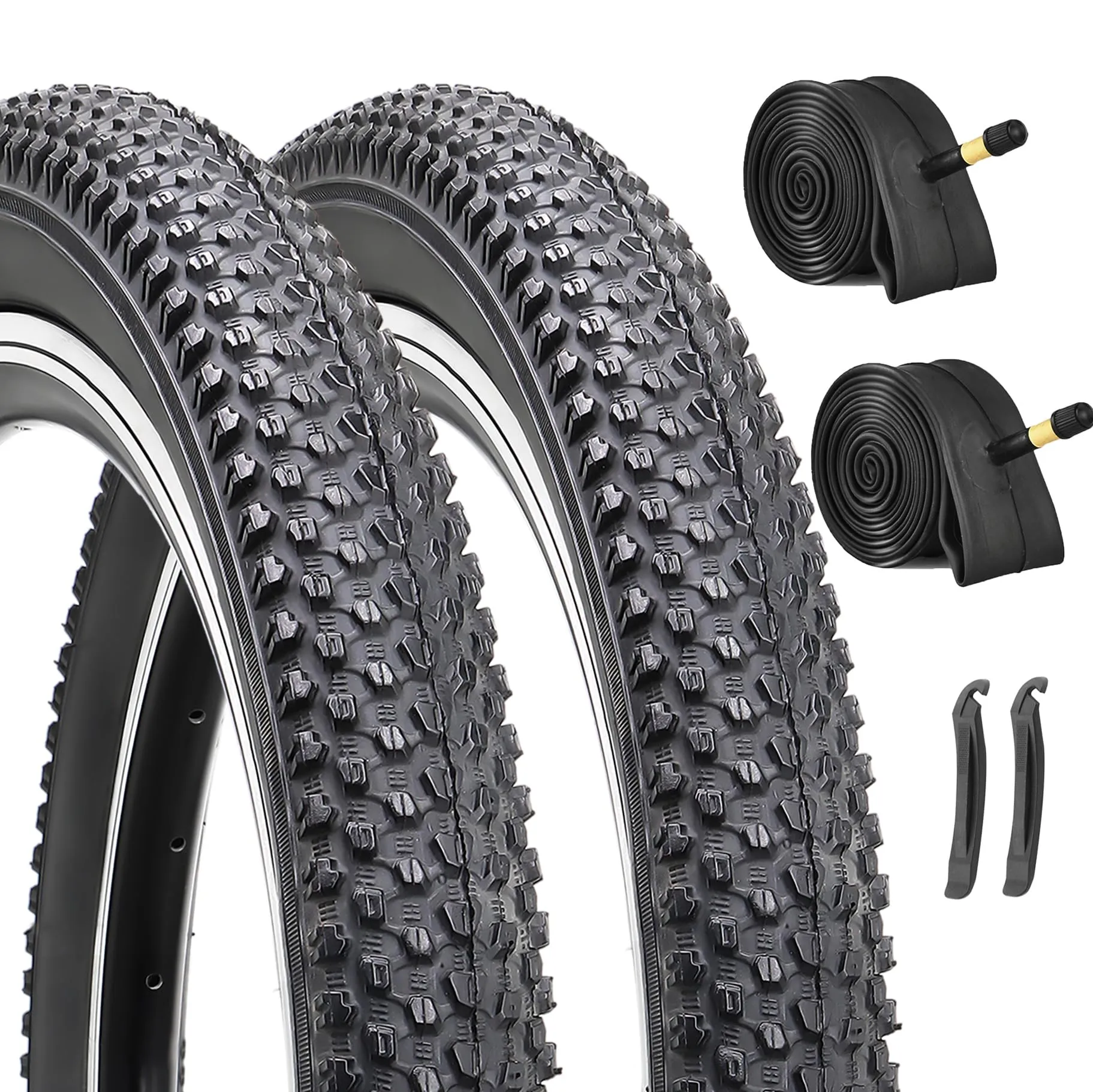 Hycline 2-Pack Puncture-Resistant Mountain Bike Tires & Tubes - 20x2.125 inch, Includes Tire Levers