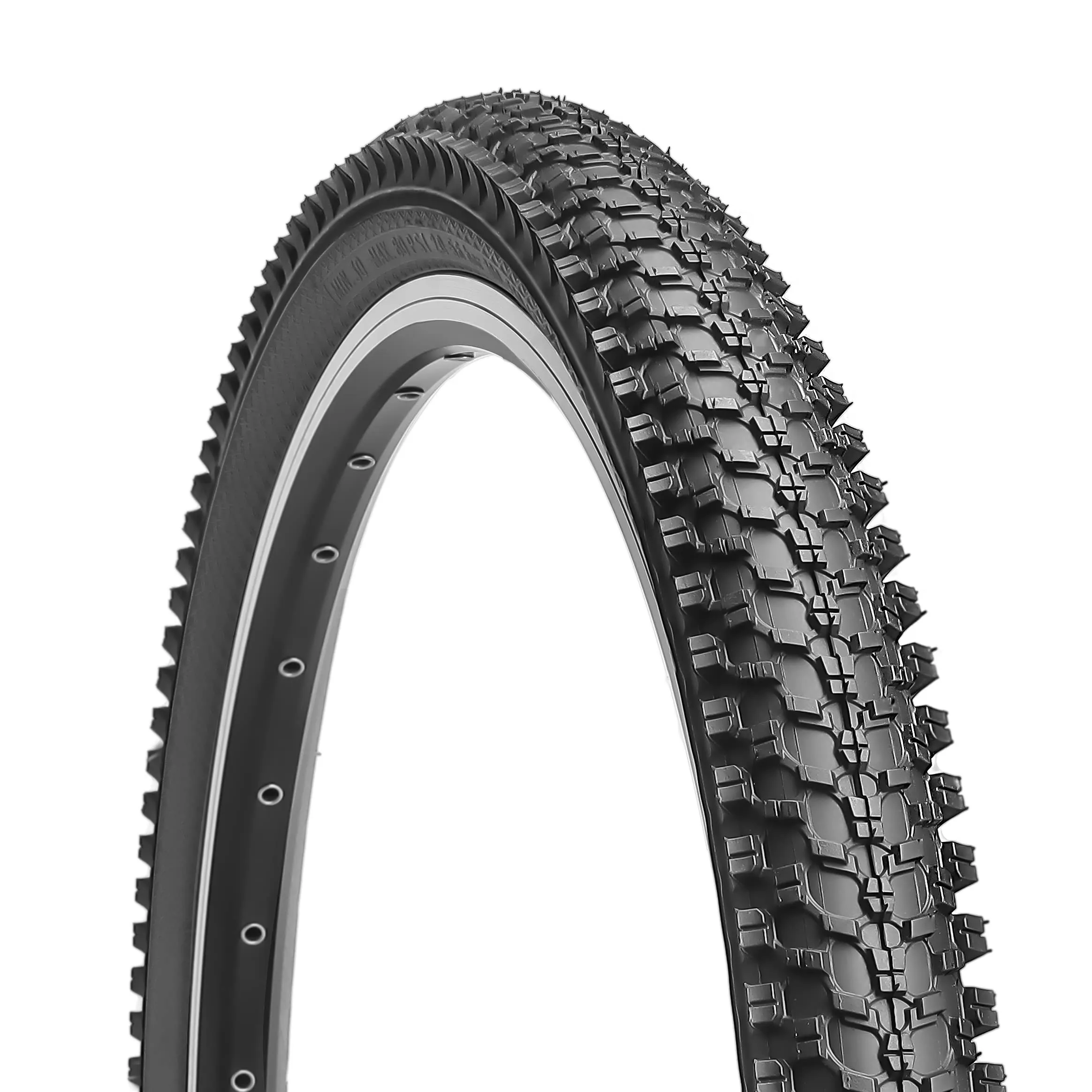 Hycline 26' Folding Replacement Bike Tire for MTB - Black Skinwall, Aggressive Tread Design
