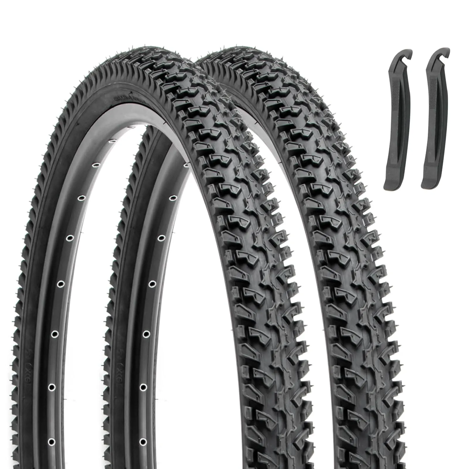 Hycline 26x2.125 Inch Mountain Bike Tires - Premium Butyl Rubber, Puncture-Resistant, 2-Pack