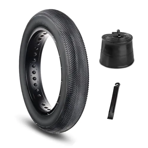 Hycline E-Bike Fat Tire Replacement Set 20x4.0 with Tubes and Levers for Urban and Mountain Bikes