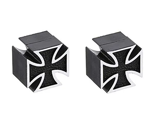 Iron Cross Black Bicycle Valve Cap for Schrader Valves - Bike Accessory by Lowrider