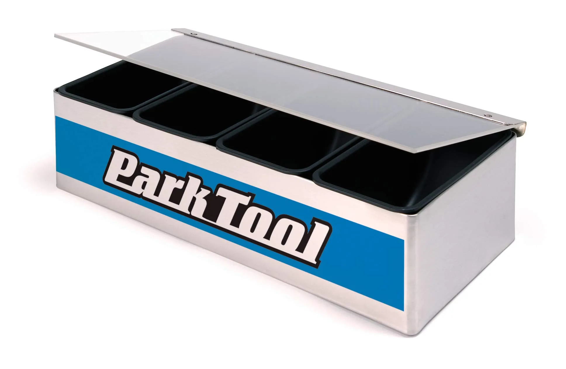 JH-1 Bench Top Small Parts Holder by Park Tool - Clear Acrylic, 12' x 5.5' x 3.5', One Size