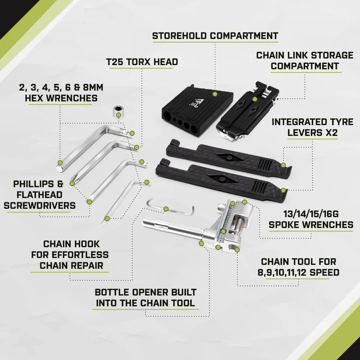Lightweight Multi Tool for Road & Mountain Bikes