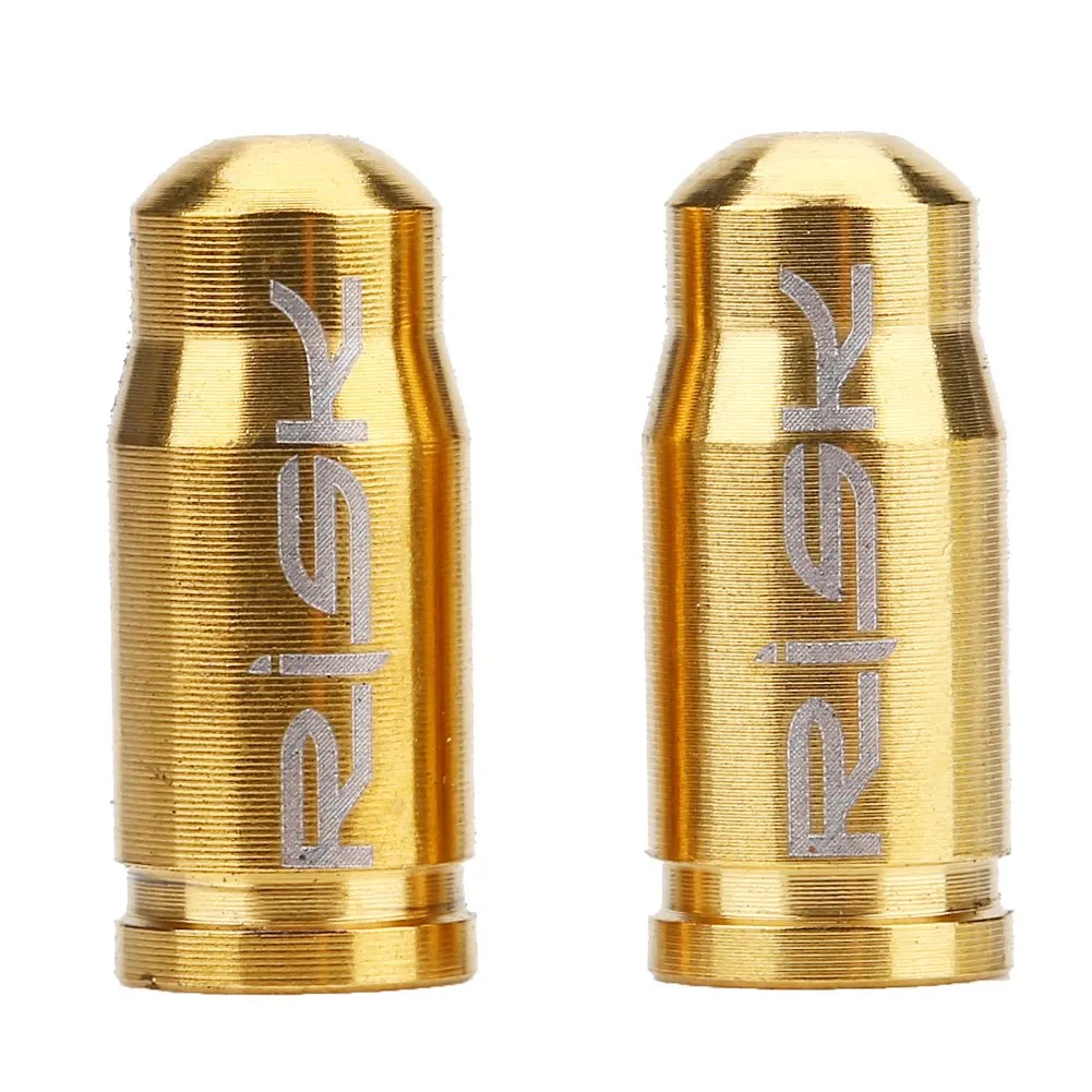 Keenso Bike Nozzle Valve - 2 Pcs TC4 Titanium Alloy for Mountain Road Tubes - Gold
