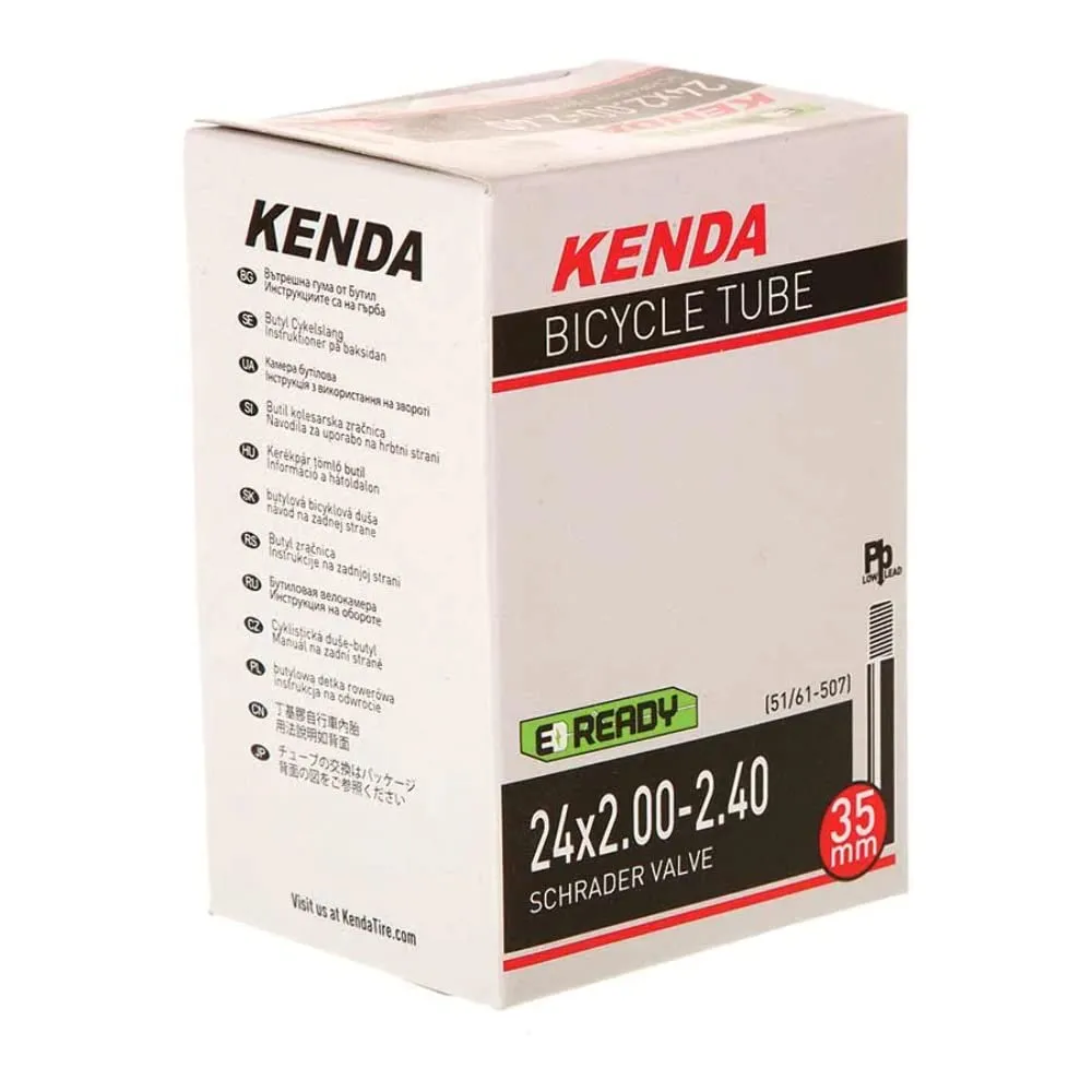 Kenda 24'' Schrader Tube, 35mm Length, Fits 2.00-2.40 Tires, Durable Standard Thickness