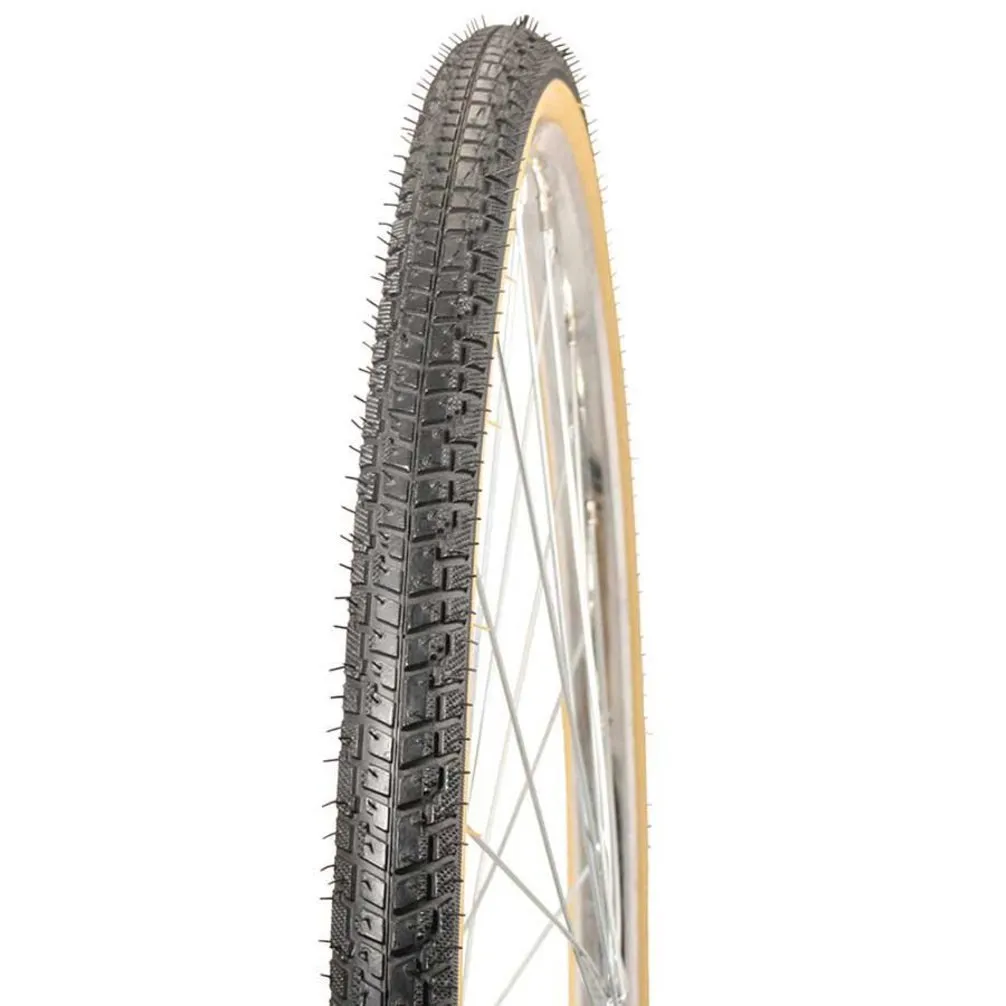 Kenda 26X1-3/8 K803 Hybrid Tire - Black/Tan Gum, Steel Bead, 55PSI - Durable, Comfortable Ride