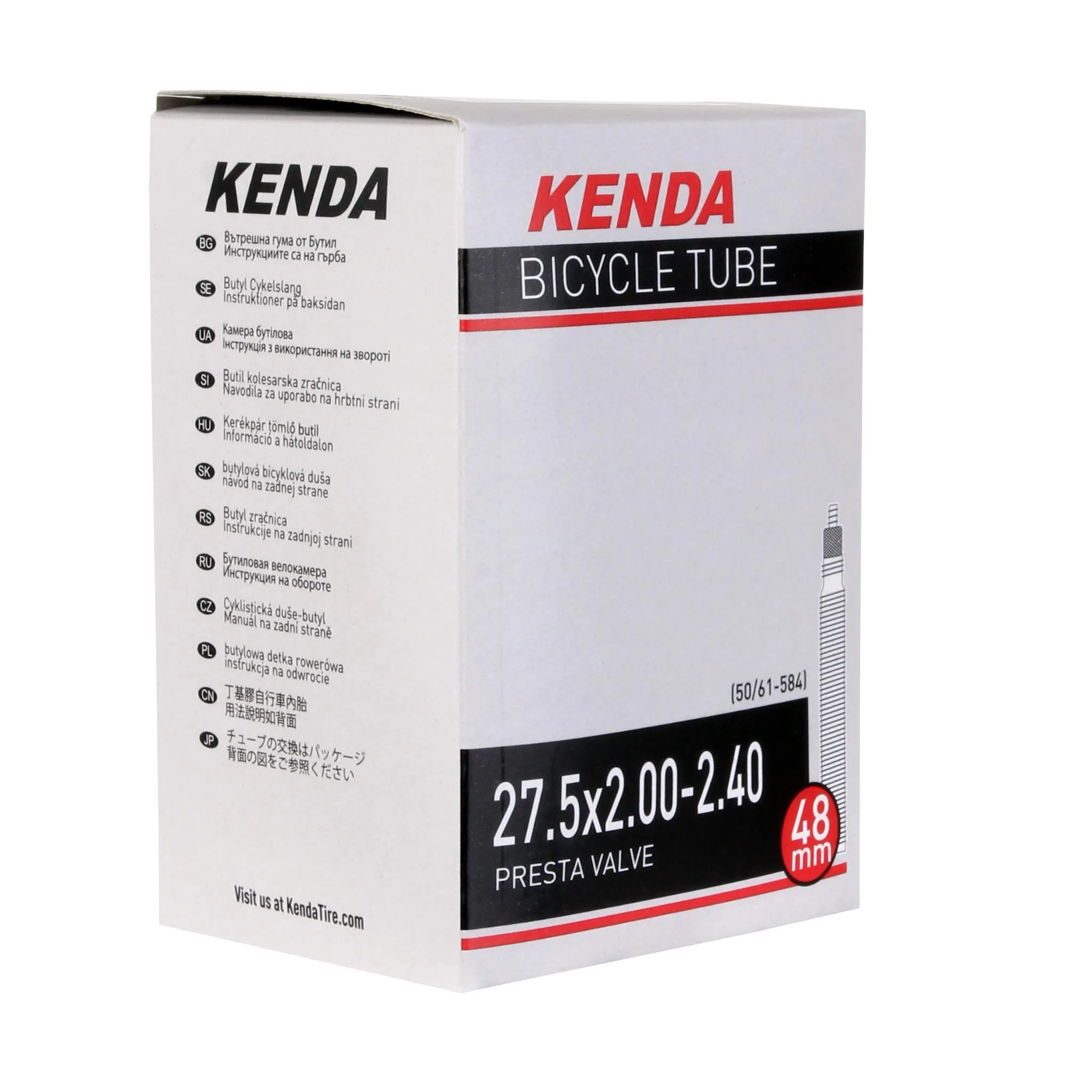 Kenda 27.5' Presta Valve Tube 32mm for Mountain Bikes - Fits 650b, 48mm Valve for Optimal Performance
