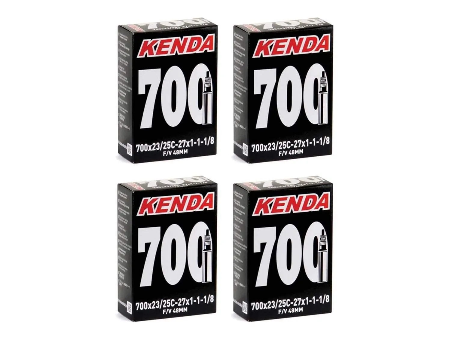 Kenda 700x23-25c Bicycle Inner Tubes - 48mm Presta Valve - Super Light 4 Pack for Cyclists