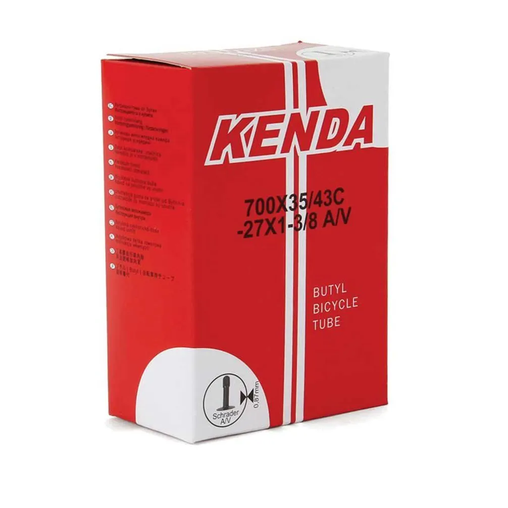 Kenda 700x35/43 (27x1-3/8) AV Black Cycling Tube - Durable Molded Design, 87mm Thickness