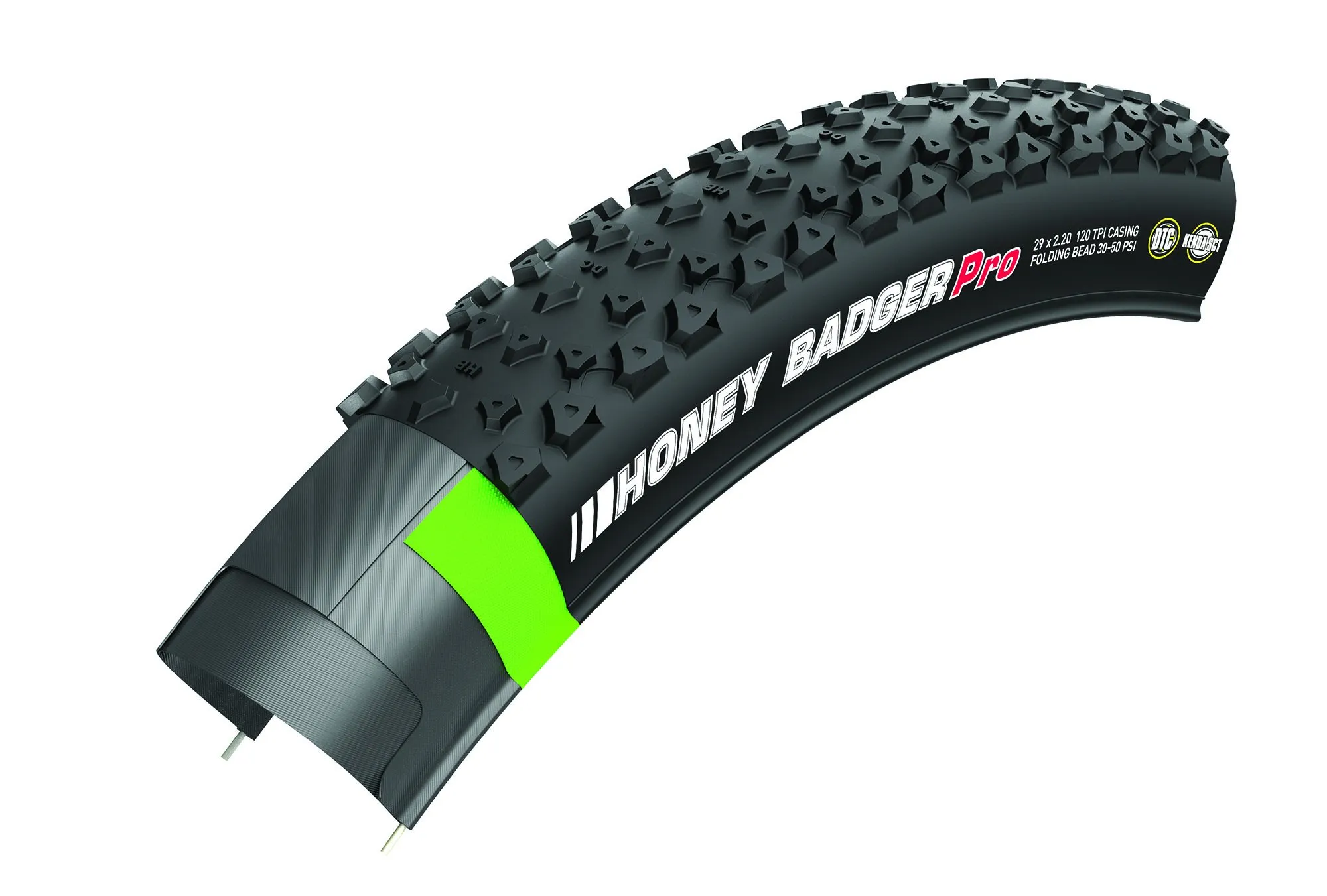 Kenda Honey Badger Pro SCT 26x2.2 Tubeless Ready Tire - Lightweight, Fast-Rolling, Black