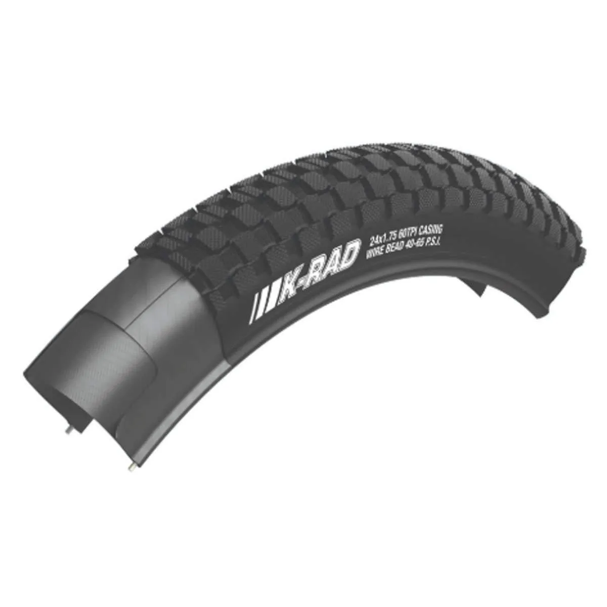 KENDA K-Rad 24X1.75 BMX Bicycle Tire - Wire Bead, STC - Exceptional Performance & Durability
