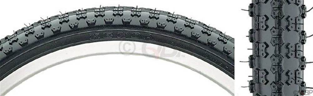 Kenda K50 BMX 20' Tire - 1.75' Width, Black - Durable Steel Bead, Comp III Style