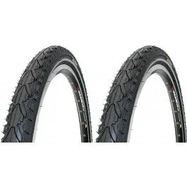 Kenda Kahn Bicycle Tyre Set 700 x 35C with 2 Inner Tubes, Puncture-Proof, Smooth Running