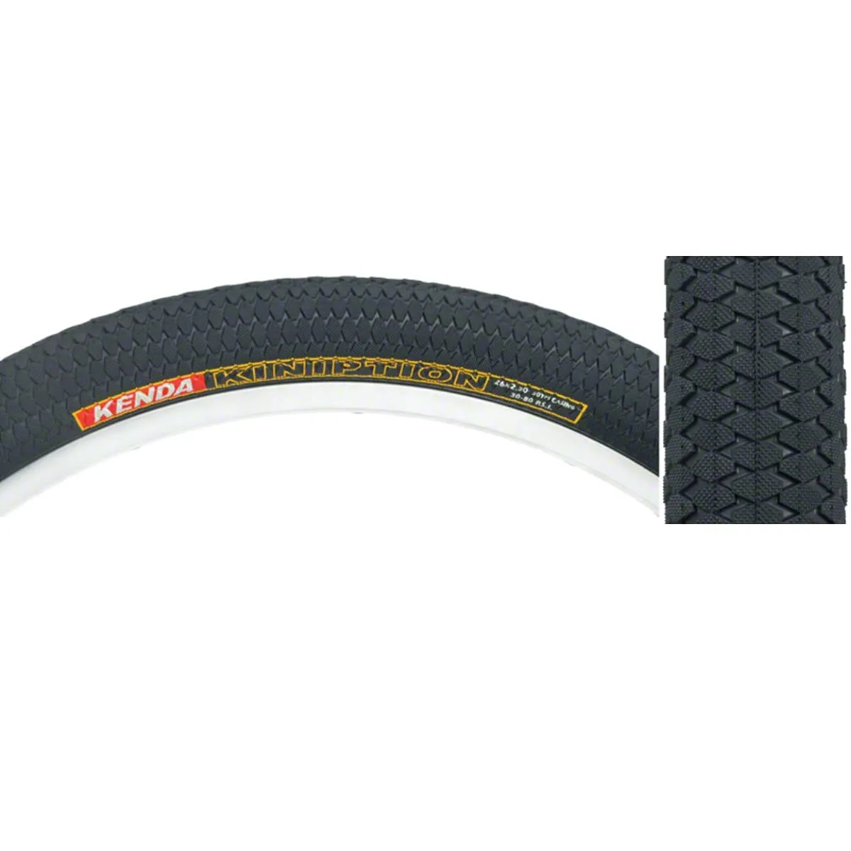 Kenda Kiiniption 26x2.3 Mountain Bike Tire - Black, High Traction, Durable Design for BMX & Urban Use