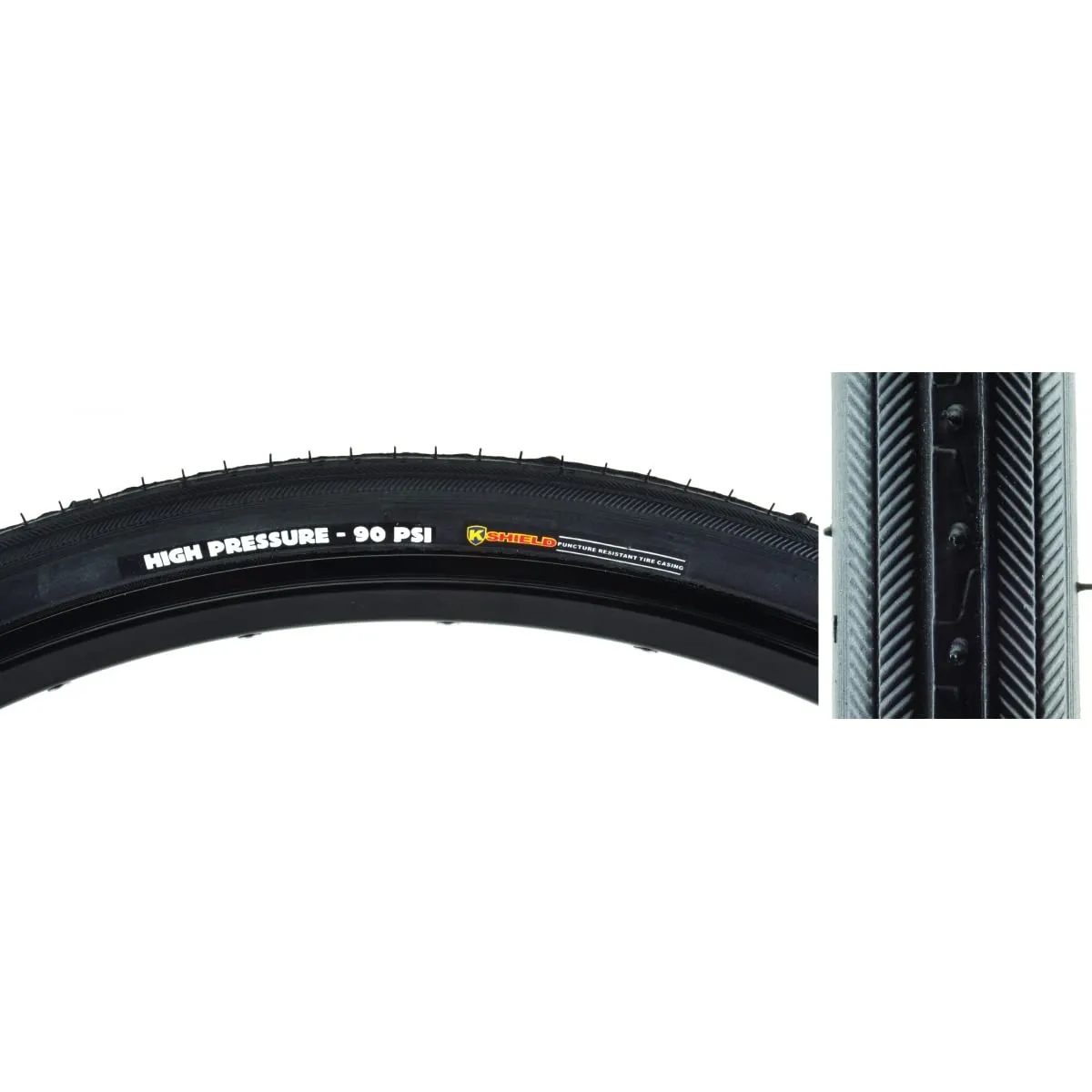 Kenda Klassic K35 27 x 1 1/4' Road Tire - Black Wire Bead, High Pressure 90psi, K-Shield Design