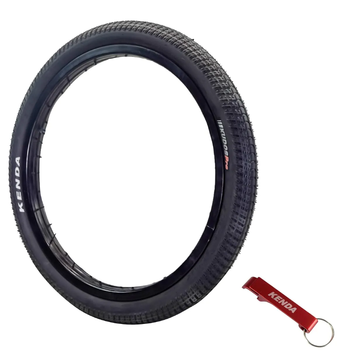 Kenda Kudos Pro 120tpi Fold 20x1.95 BMX Tire - Lightweight, Fast-Rolling, Grippy, Includes Bottle Opener