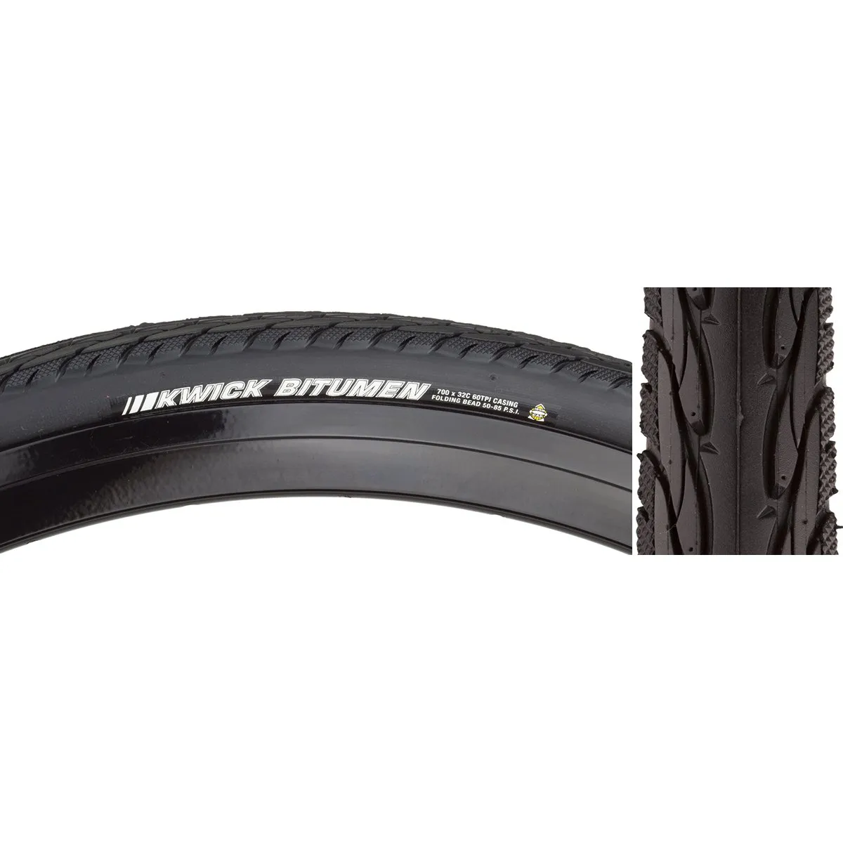 KENDA Kwick-Bit 700x32 Black Foldable Tire - Puncture Resistant, Speed & Wet Condition Grip